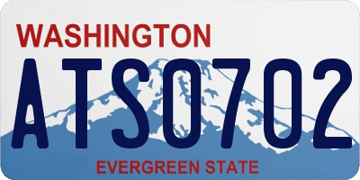 WA license plate ATS0702