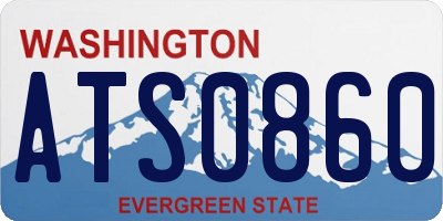WA license plate ATS0860