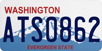 WA license plate ATS0862