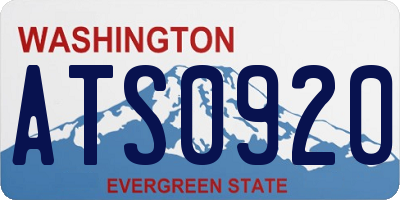 WA license plate ATS0920