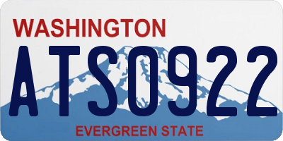 WA license plate ATS0922