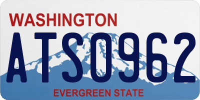WA license plate ATS0962