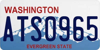 WA license plate ATS0965