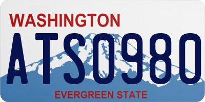 WA license plate ATS0980