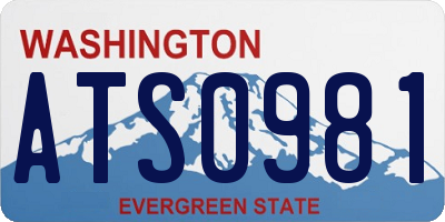 WA license plate ATS0981