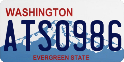 WA license plate ATS0986