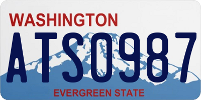 WA license plate ATS0987