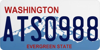 WA license plate ATS0988