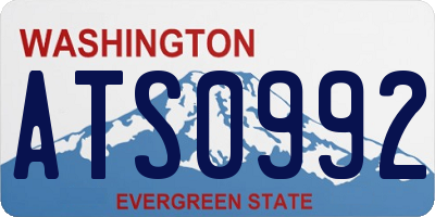 WA license plate ATS0992