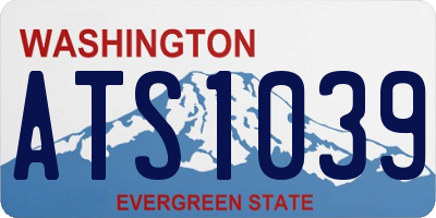 WA license plate ATS1039