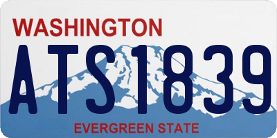 WA license plate ATS1839