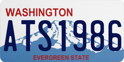 WA license plate ATS1986