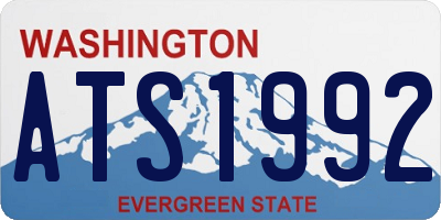 WA license plate ATS1992