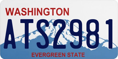 WA license plate ATS2981