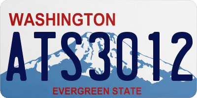 WA license plate ATS3012