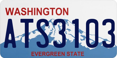 WA license plate ATS3103