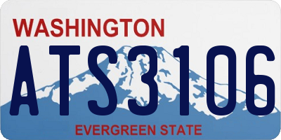 WA license plate ATS3106