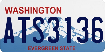 WA license plate ATS3136