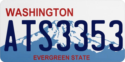 WA license plate ATS3353