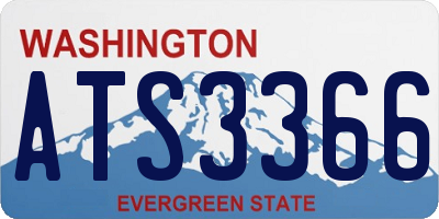 WA license plate ATS3366