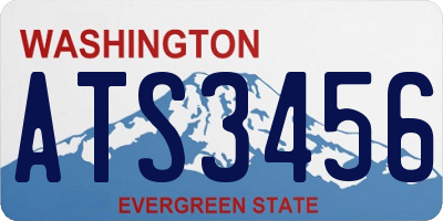 WA license plate ATS3456