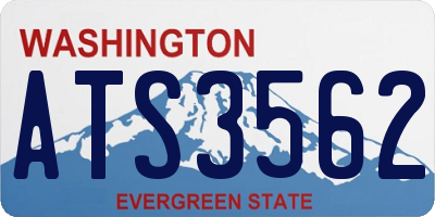 WA license plate ATS3562