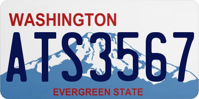 WA license plate ATS3567