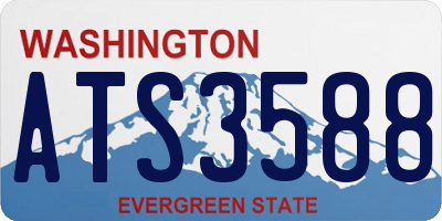 WA license plate ATS3588