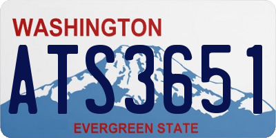 WA license plate ATS3651