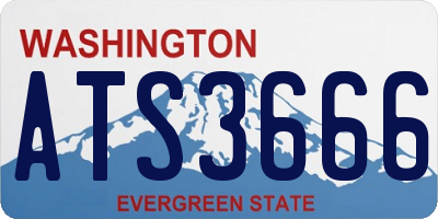 WA license plate ATS3666
