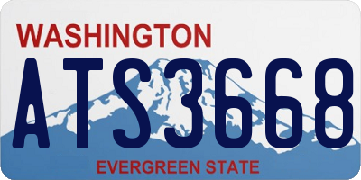 WA license plate ATS3668