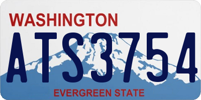 WA license plate ATS3754