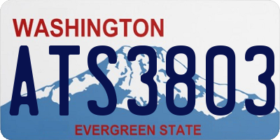 WA license plate ATS3803