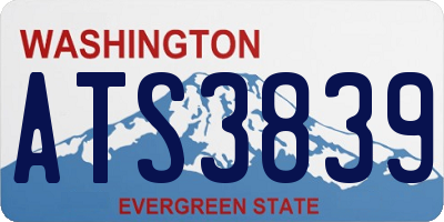 WA license plate ATS3839