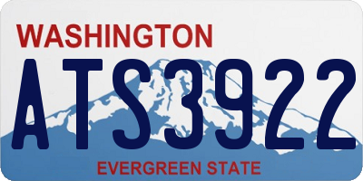 WA license plate ATS3922