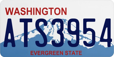 WA license plate ATS3954