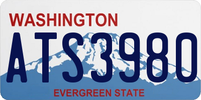 WA license plate ATS3980