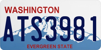 WA license plate ATS3981