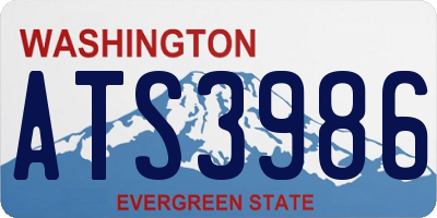 WA license plate ATS3986