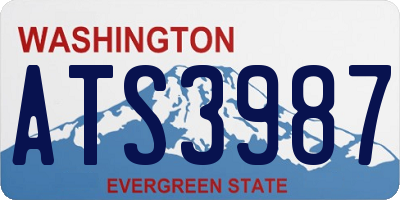 WA license plate ATS3987