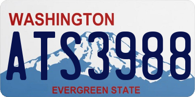 WA license plate ATS3988