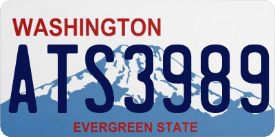 WA license plate ATS3989