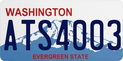 WA license plate ATS4003
