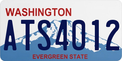 WA license plate ATS4012