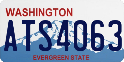 WA license plate ATS4063