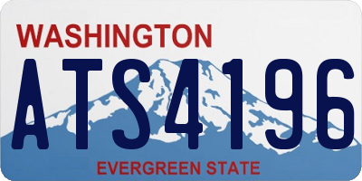 WA license plate ATS4196