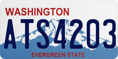 WA license plate ATS4203