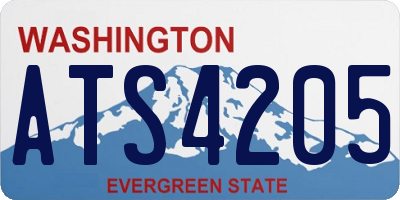 WA license plate ATS4205
