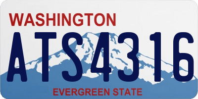 WA license plate ATS4316