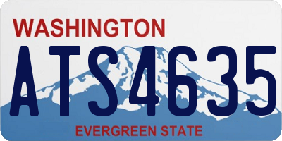 WA license plate ATS4635